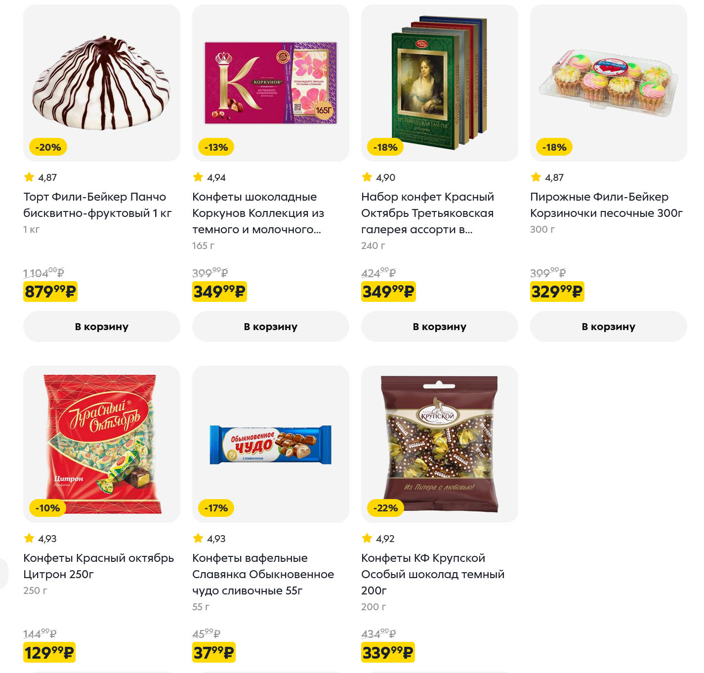 страница 10: конфеты по акции недели